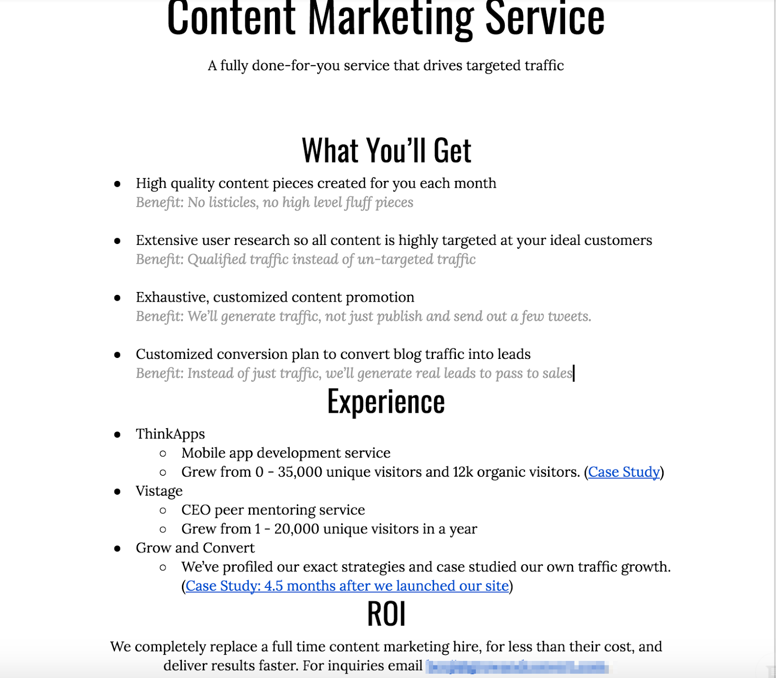 Content Marketing Done For You by Grow and Convert Google Docs