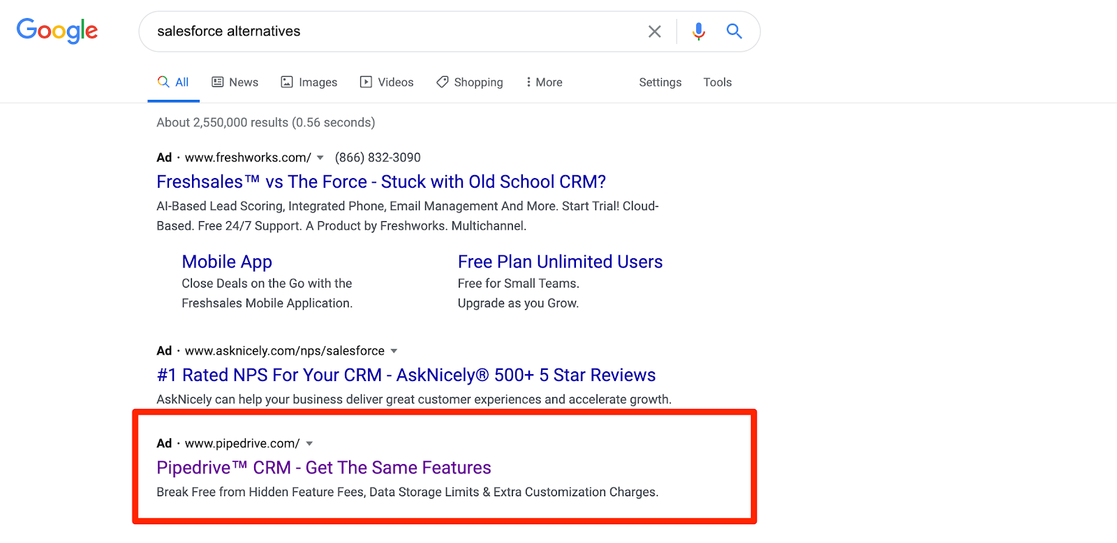 salesforce alternatives google search