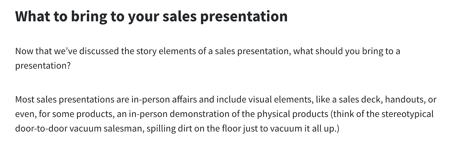 sales presentation blog post