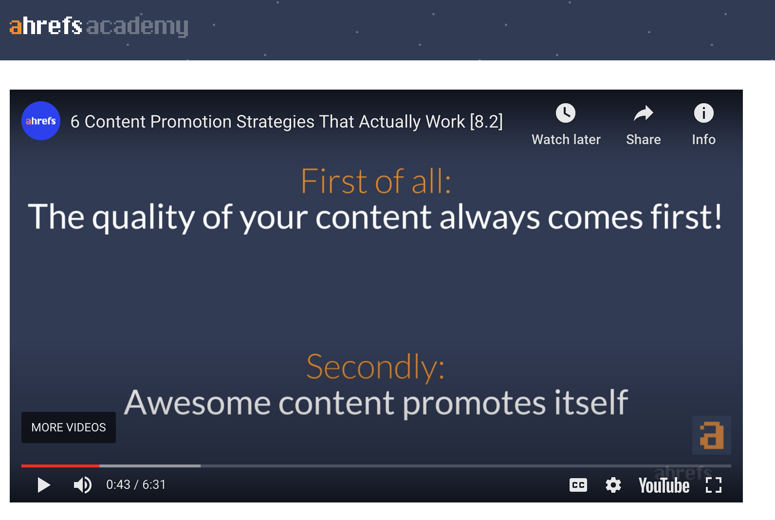 ahrefs academy content marketing course promotion