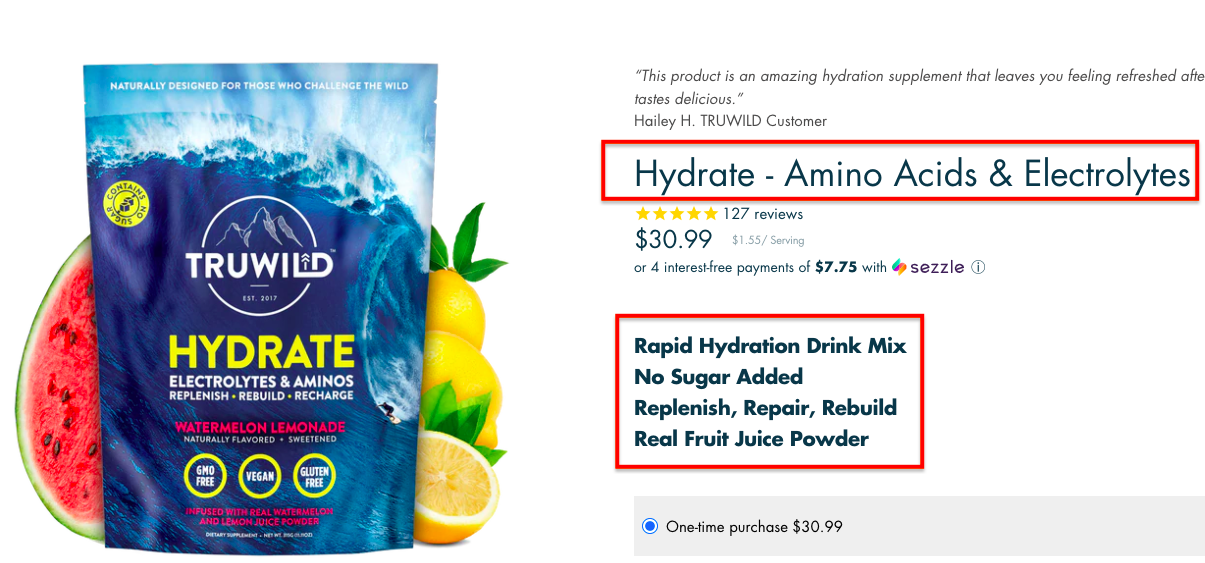 Truwild Hydrate: Amino Acids & Electrolytes