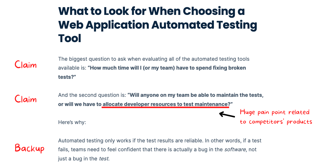 Two claims followed with backup explanation. 