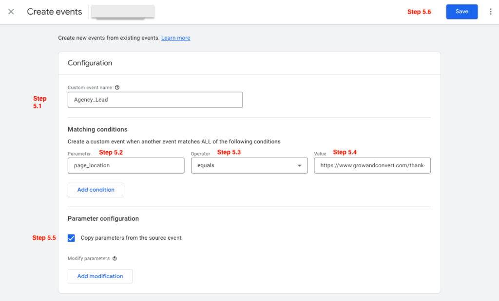 Fill out the Configuration form.