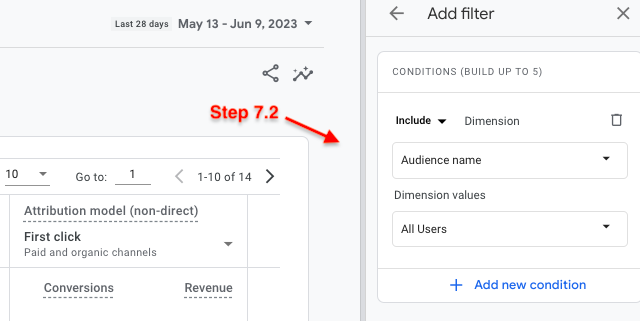 Select desired Dimension and Dimension values.