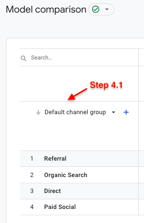 Select Default Channel Group at the top left of the report table. 