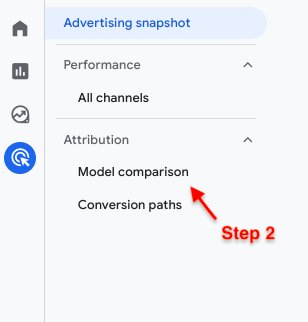 Under Attribution, select Model Comparison.