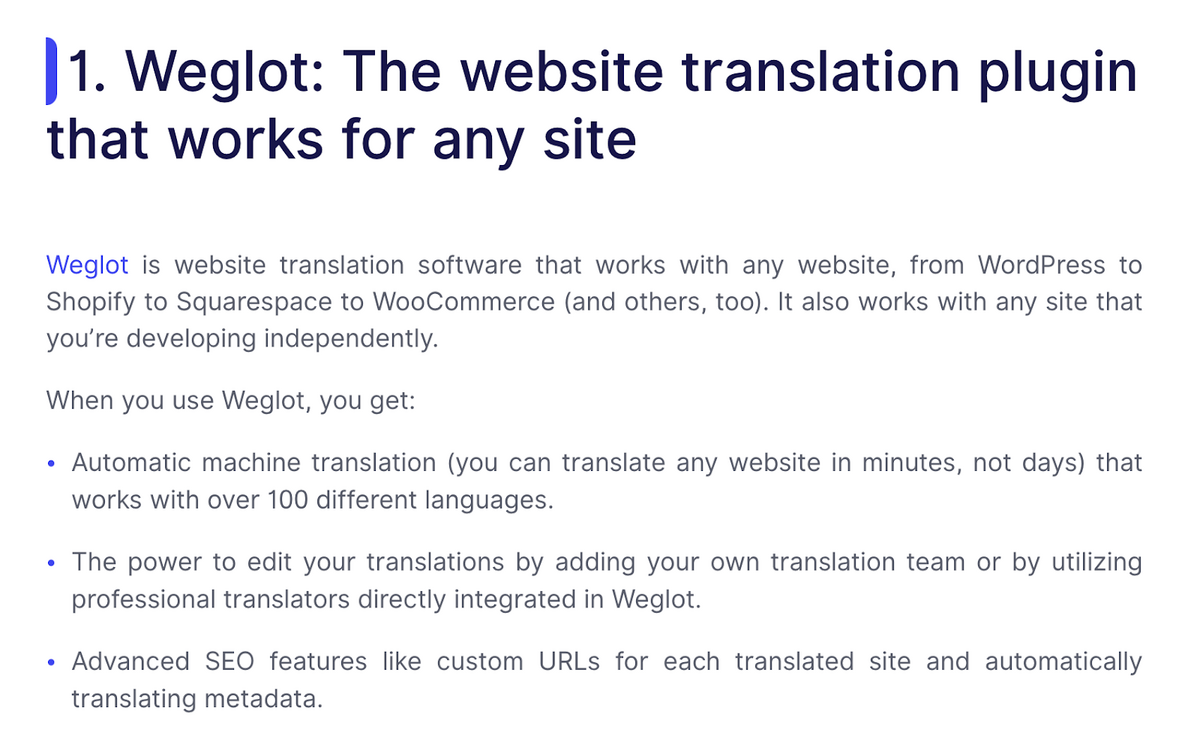 Weglot: The website translation plugin that works for any site. 