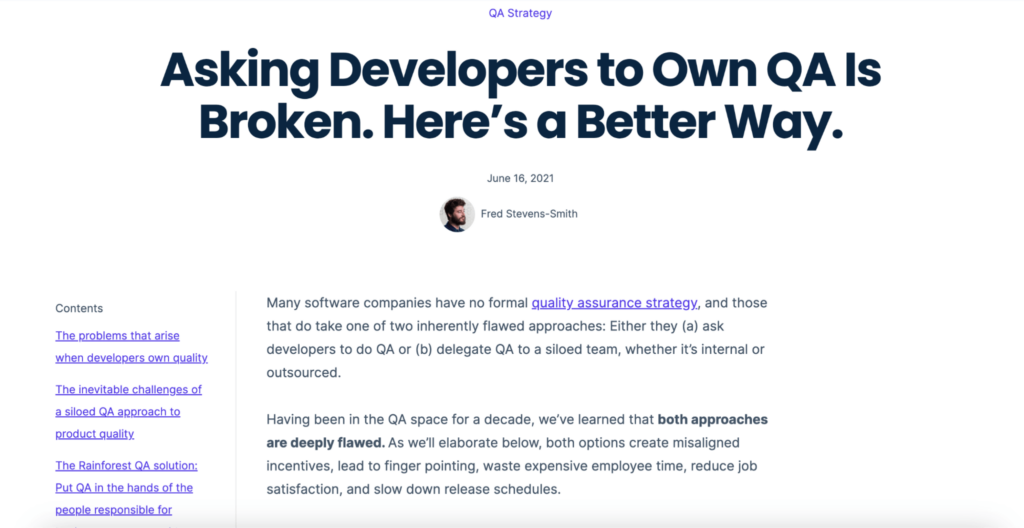 Asking Developers to Own QA is Broken. Here's a Better Way. 