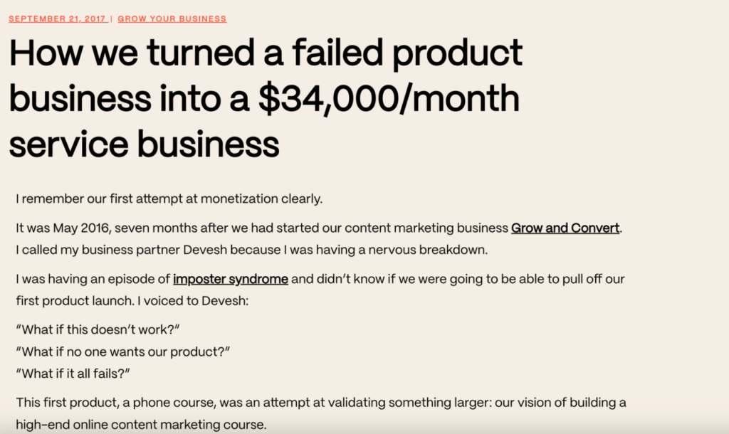 How we turned a failed product business into a $34,000/month service business