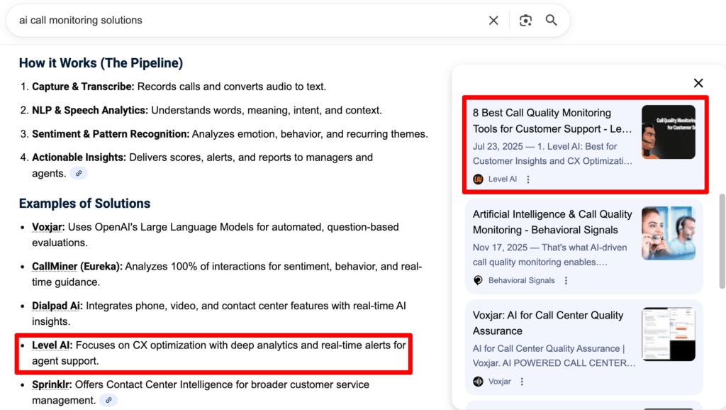 Google AIO: AI call monitoring solutions