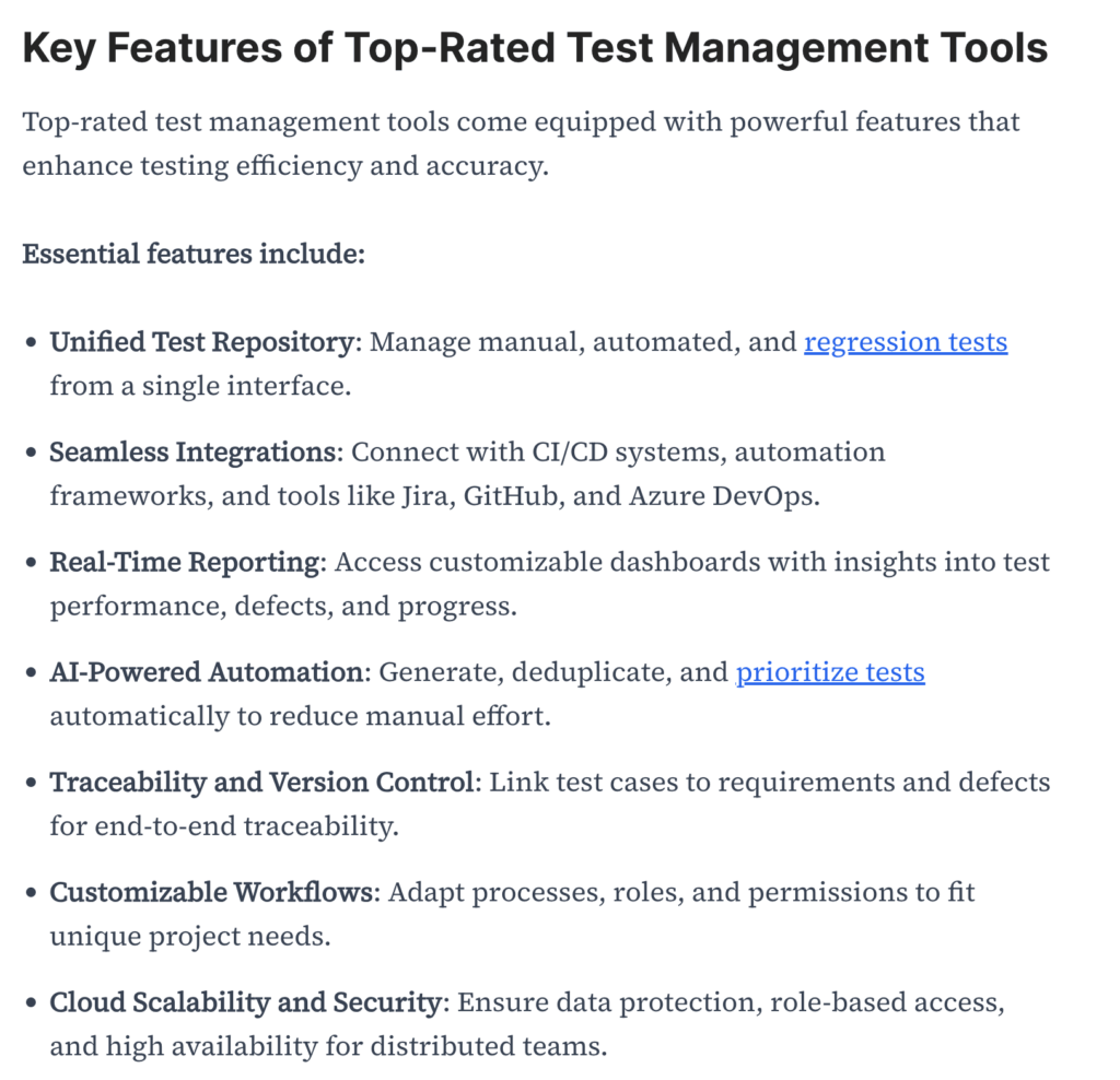 Example of bad writing: Test Management Tools