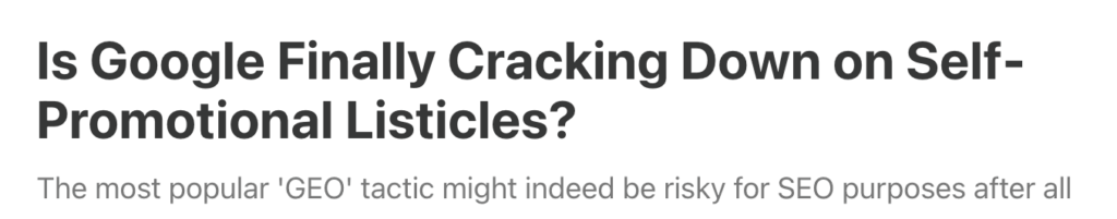 Is Google Finally Cracking Down on Self-Promotional Listicles?